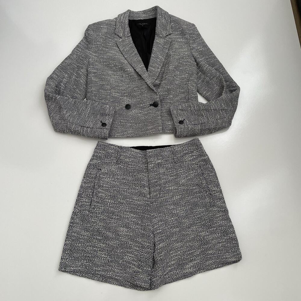 Rag & Bone Size 8 Josie Tweed Blazer Suit Jacket Matching Shorts Size 6 SET